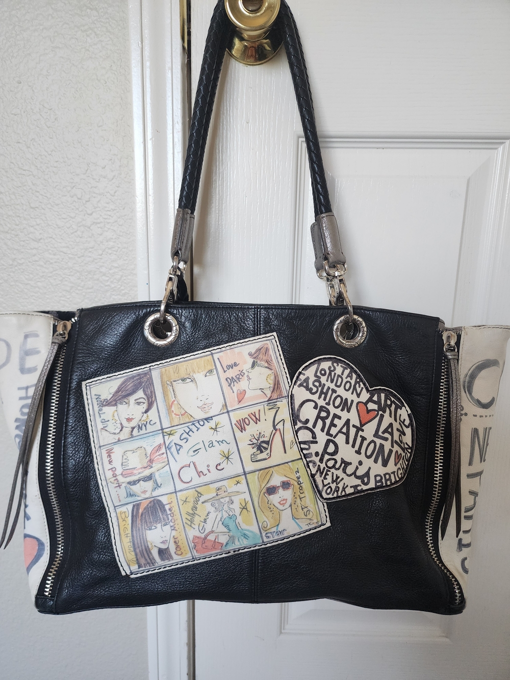 Brighton Fashionista Tom Clancy Limited Edition Black Leather Tote Handbag